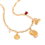 Raíz de Sal bañada en Oro 18k – Collar Dorado con Dijes Marinos