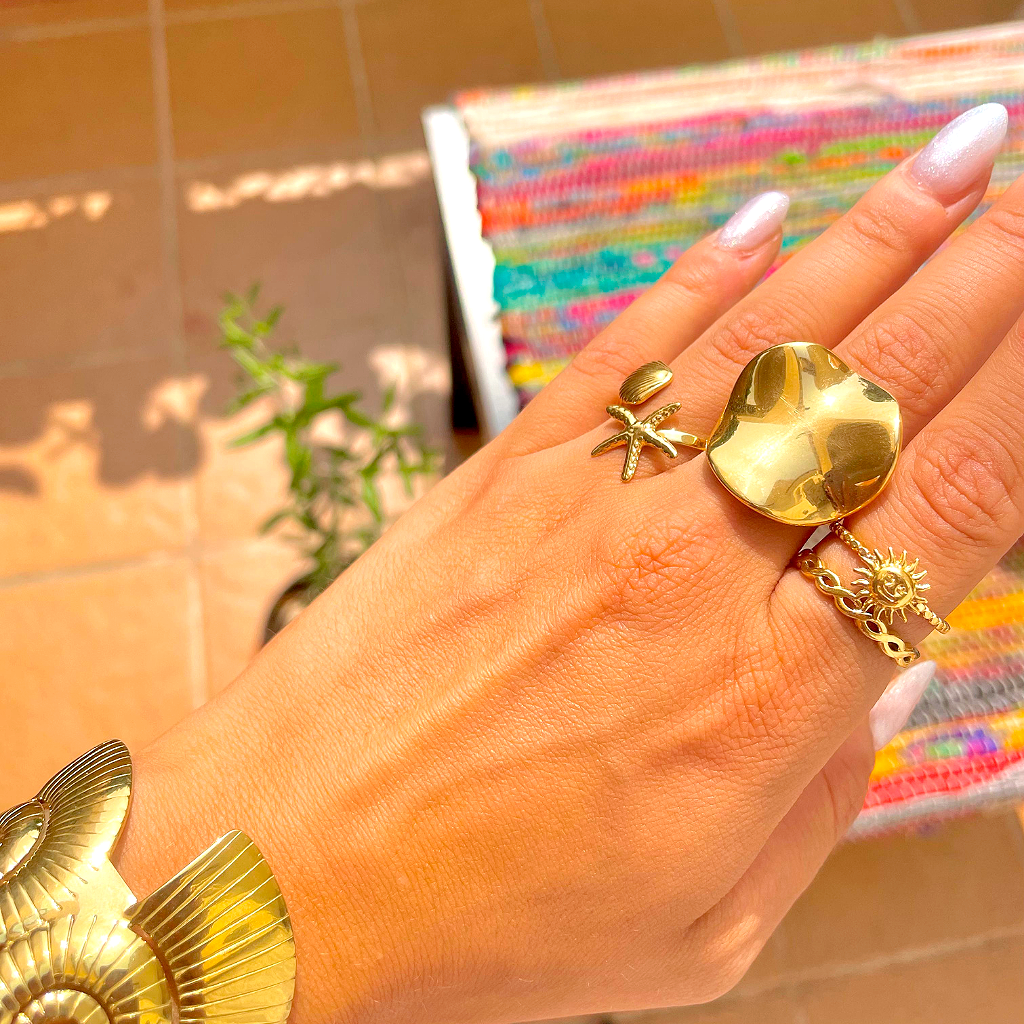 Duna Dorada – Anillo Dorado de Acero Inoxidable