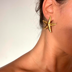 Tesoro de Mar – Pendientes de Estrella Marina Bañados en Oro 18K