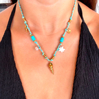 Nudo de Mar 18k – Collar Turquesa con Encanto Marino