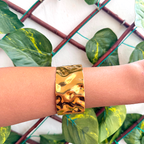 Marza 18K – Pulsera Ancha Dorada con Baño en Oro de 18K