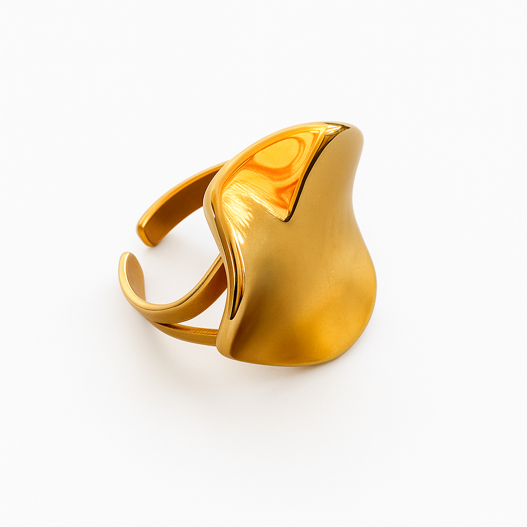 Duna Dorada – Anillo Dorado de Acero Inoxidable