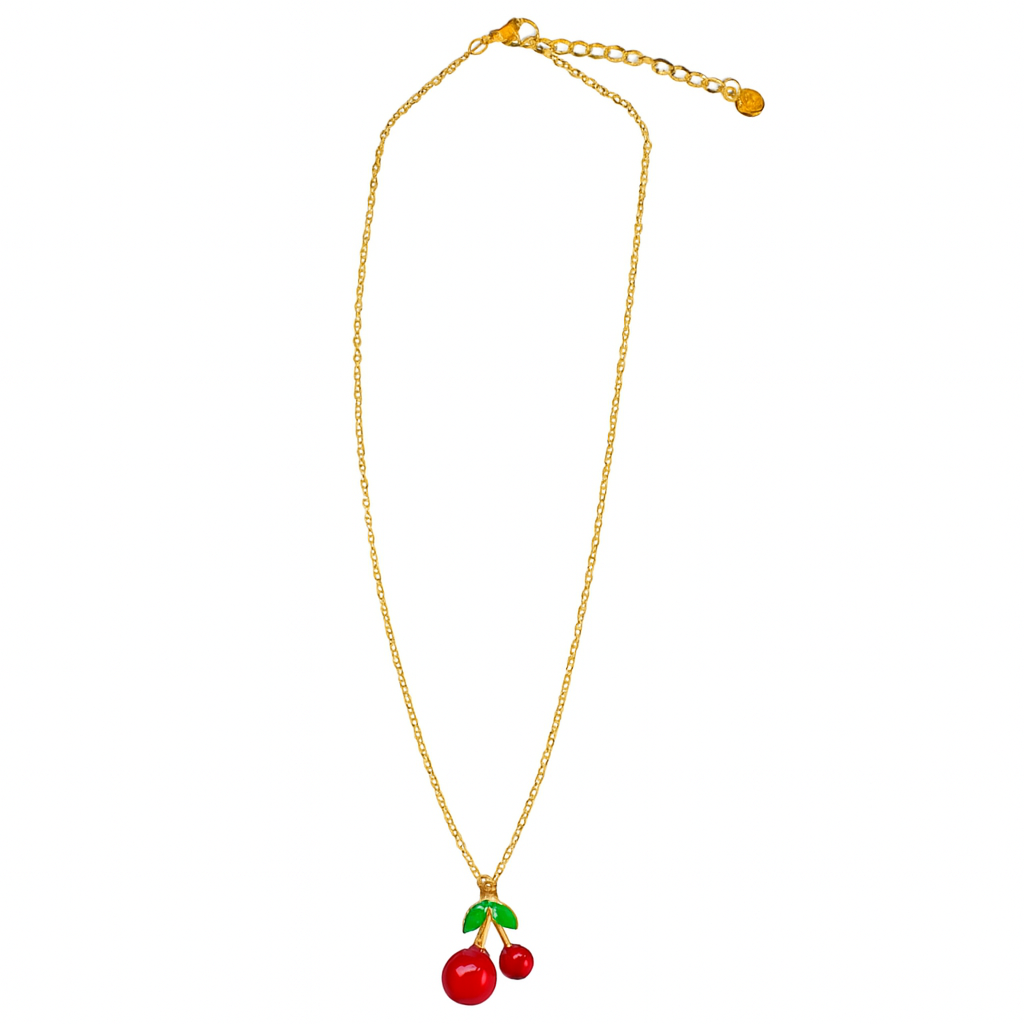 Passion – Collar Dorado con Cereza Esmaltada