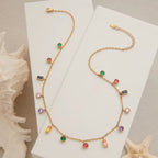 Marena  – Collar bañado en Oro 18K con Piedras Multicolor