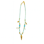 Nudo de Mar 18k – Collar Turquesa con Encanto Marino