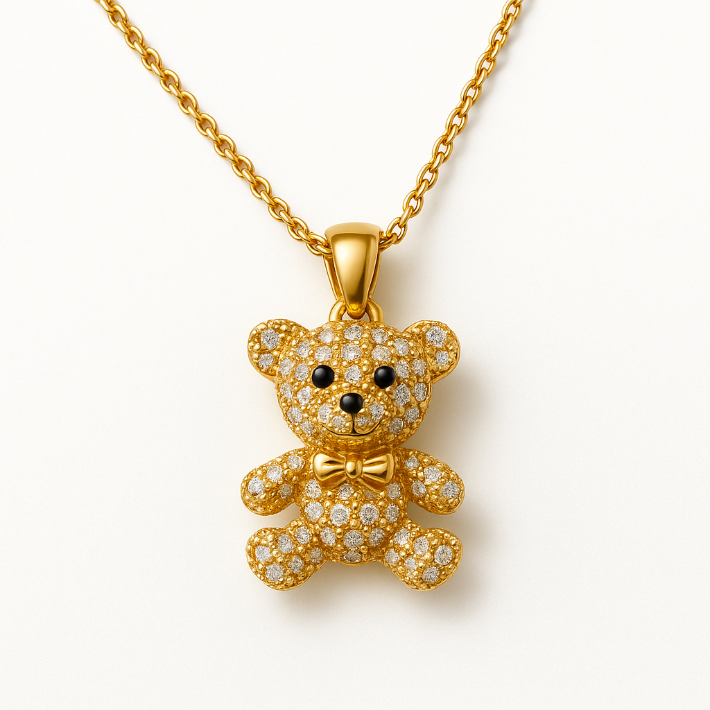 Goldener Teddy-Anhänger Y&amp;C