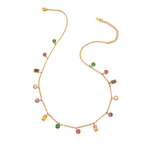 Marena  – Collar bañado en Oro 18K con Piedras Multicolor